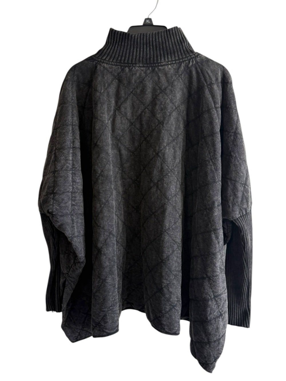Free People FP One Gray Size Medium Shiloh Quilted 1/4 Zip Sweatshirt Baggy Boho - Picture 2 of 6